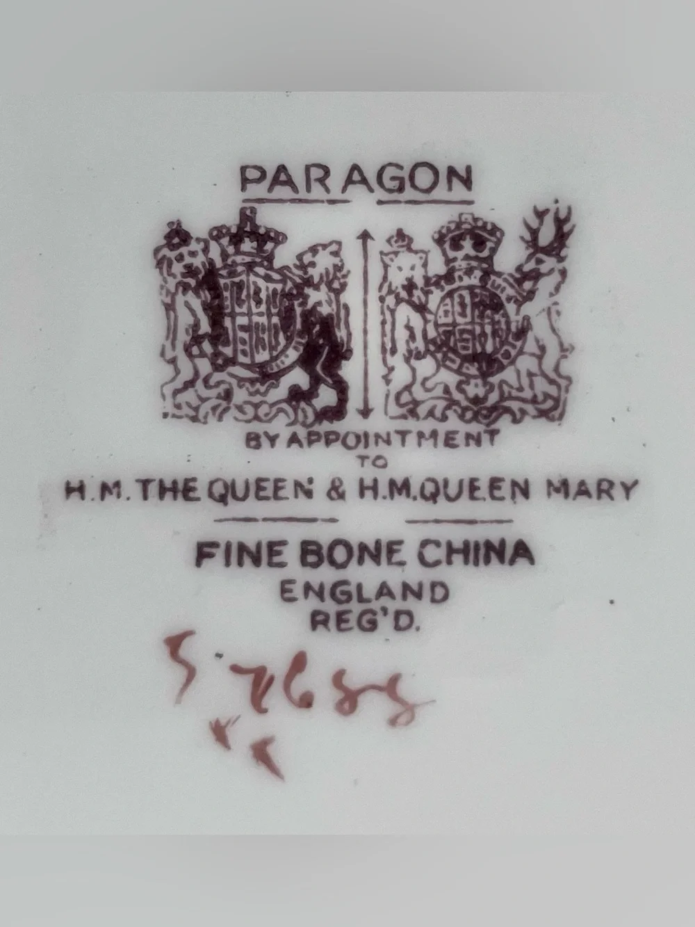 PARAGON Double Warrant GINGHAM ROSE Handled Tray / 1940s ENGLAND Bone China